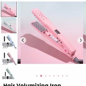 Pink Hair Volumizing Iron - Compact Styling Tool